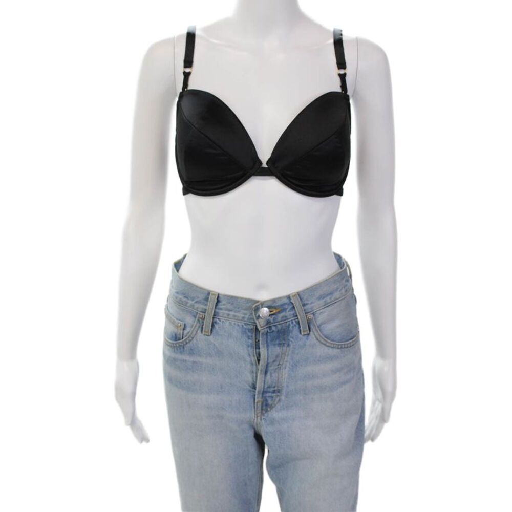 Gossard Womens Basic Satin Underwired Adjustable Bra Solid Black Size UK 32E